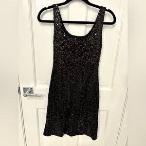 Sara Campbell Black Sequin Mini Dress